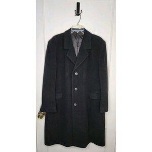Teller Men Black Cashmere Winter Coat Jacket Overcoat - Large Made In Hungary